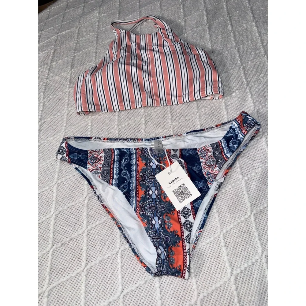 Cupshe Redolent Of The‎ Ocean Tank Bikini Set size M